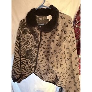 Vintage Cedar Canyon Clothing Company Jacket Coat 1X Leopard Zebra Print
